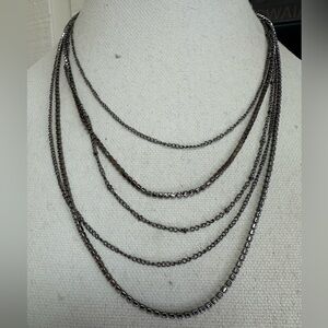 Multi strand industrial vibe chain and rhinestone necklace earrings